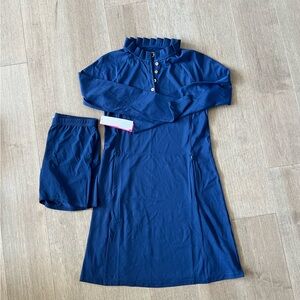 Lilly Pulitzer Luxletic long sleeve dress with biker shorts, size small, navy